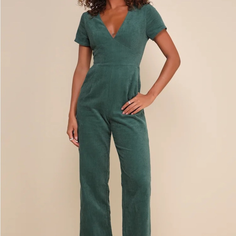 Green Corduroy Jumpsuit